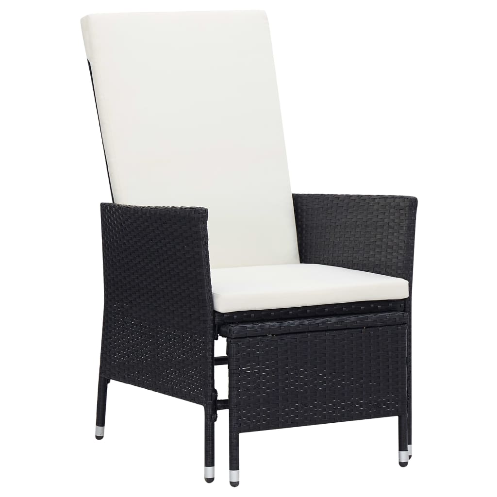 3-delige Loungeset met kussens poly rattan zwart is nu te koop bij PeponiXL, paradijselijk wonen!