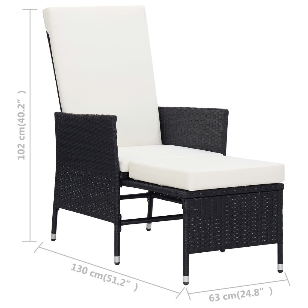3-delige Loungeset met kussens poly rattan zwart is nu te koop bij PeponiXL, paradijselijk wonen!