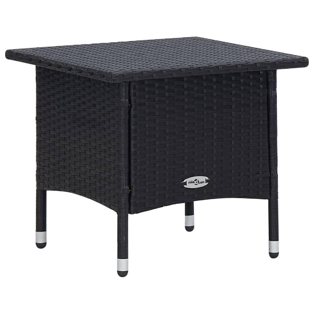 3-delige Loungeset met kussens poly rattan zwart is nu te koop bij PeponiXL, paradijselijk wonen!