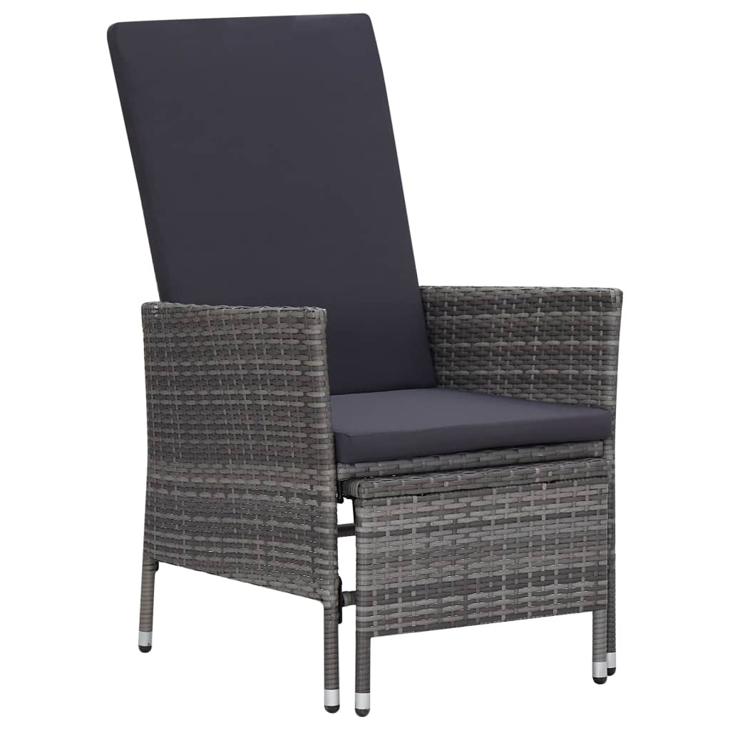 3-delige Loungeset met kussens poly rattan grijs is nu te koop bij PeponiXL, paradijselijk wonen!