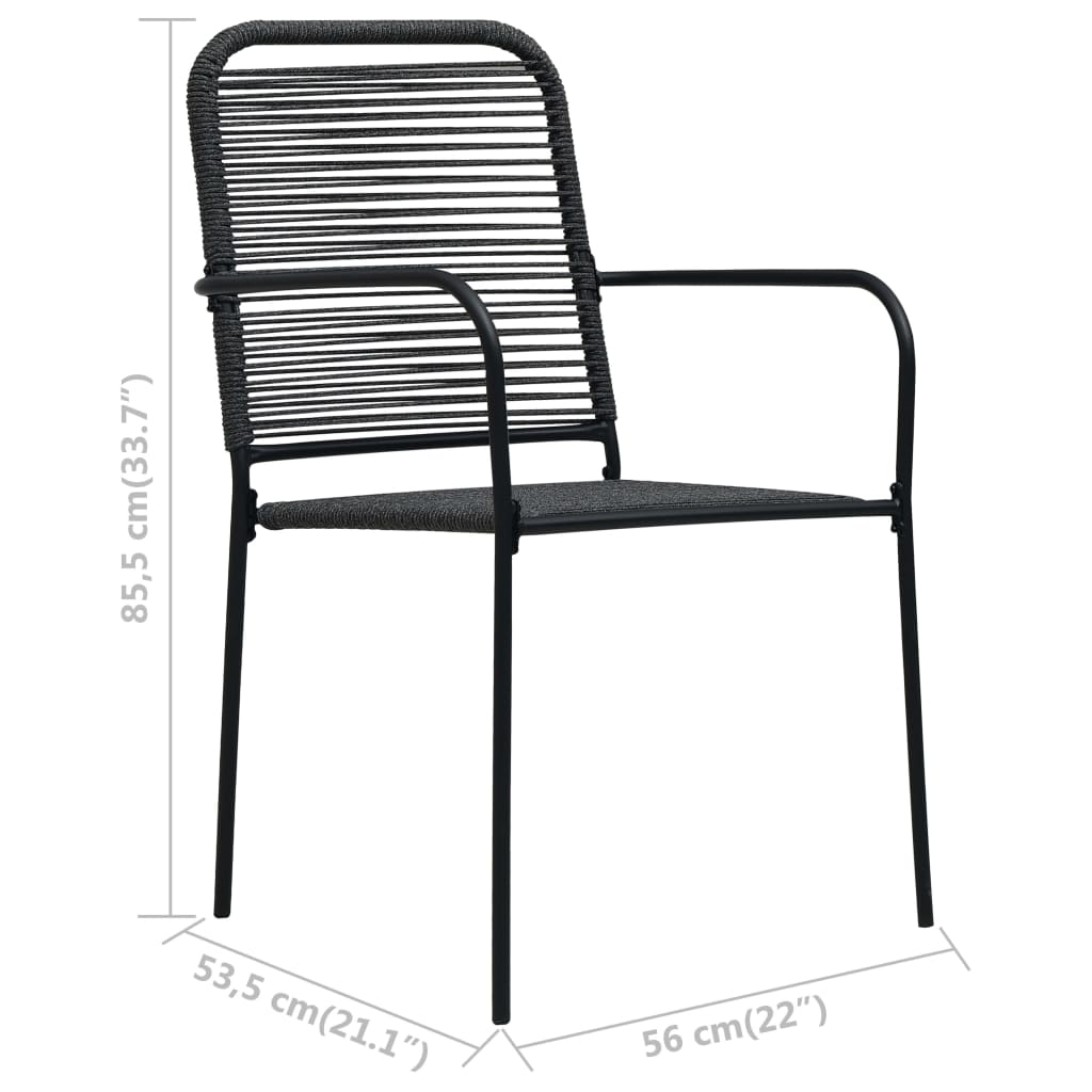 5-delige Tuinset katoenen touw en staal zwart is nu te koop bij PeponiXL, paradijselijk wonen!