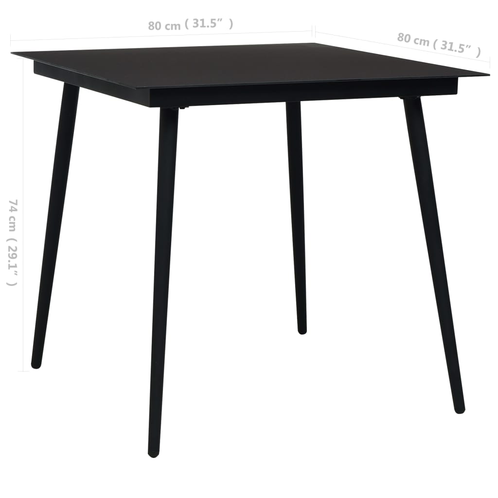 5-delige Tuinset katoenen touw en staal zwart is nu te koop bij PeponiXL, paradijselijk wonen!