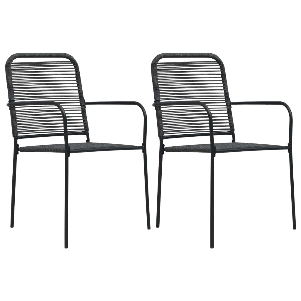 3-delige Tuinset katoenen touw en staal zwart is nu te koop bij PeponiXL, paradijselijk wonen!