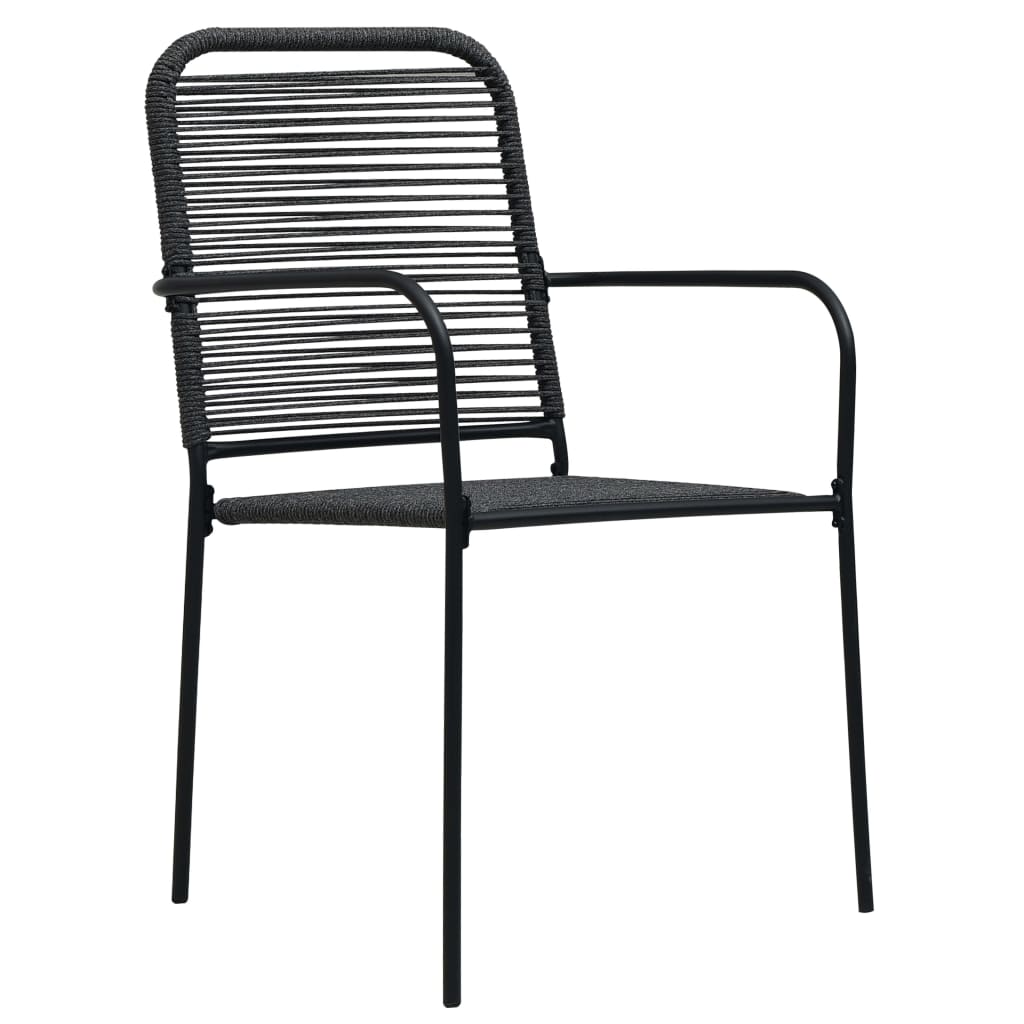 3-delige Tuinset katoenen touw en staal zwart is nu te koop bij PeponiXL, paradijselijk wonen!