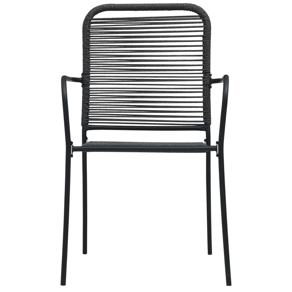 3-delige Tuinset katoenen touw en staal zwart is nu te koop bij PeponiXL, paradijselijk wonen!