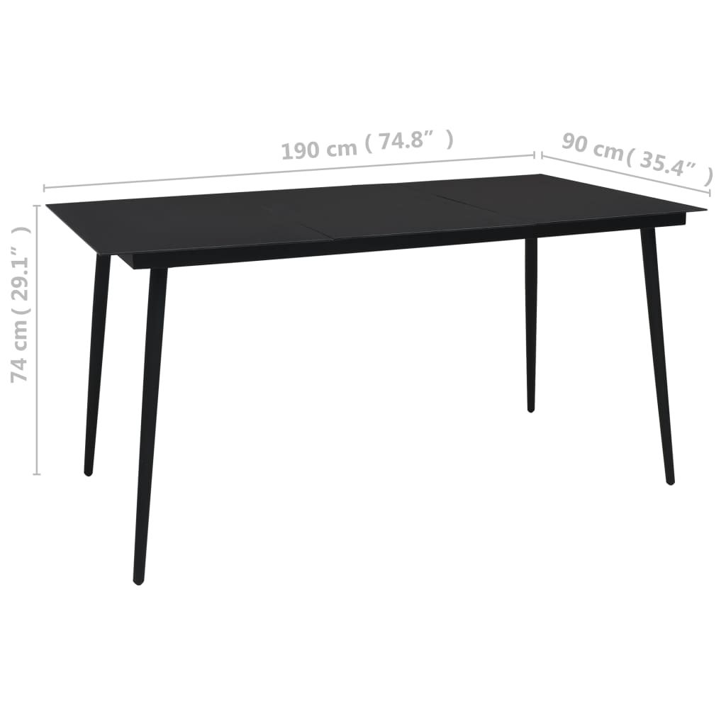 9-delige Tuinset katoenen touw en staal zwart is nu te koop bij PeponiXL, paradijselijk wonen!