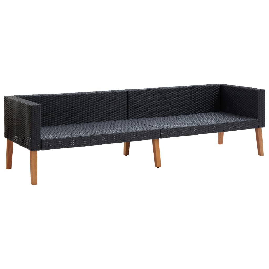 2-delige Loungeset met kussens poly rattan zwart is nu te koop bij PeponiXL, paradijselijk wonen!