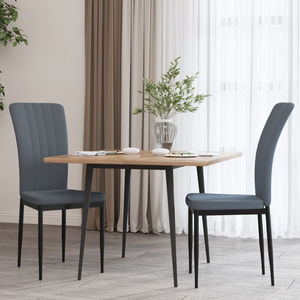 Eetkamerstoelen 2 st fluweel donkergrijs is nu te koop bij PeponiXL, paradijselijk wonen!