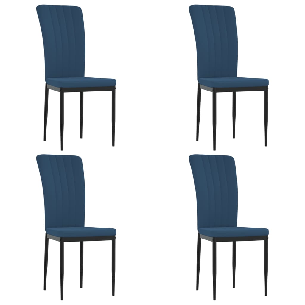 Eetkamerstoelen 4 st fluweel blauw is nu te koop bij PeponiXL, paradijselijk wonen!