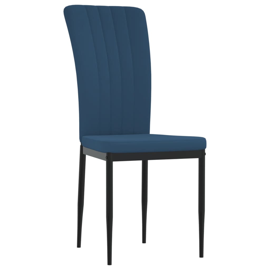 Eetkamerstoelen 4 st fluweel blauw is nu te koop bij PeponiXL, paradijselijk wonen!