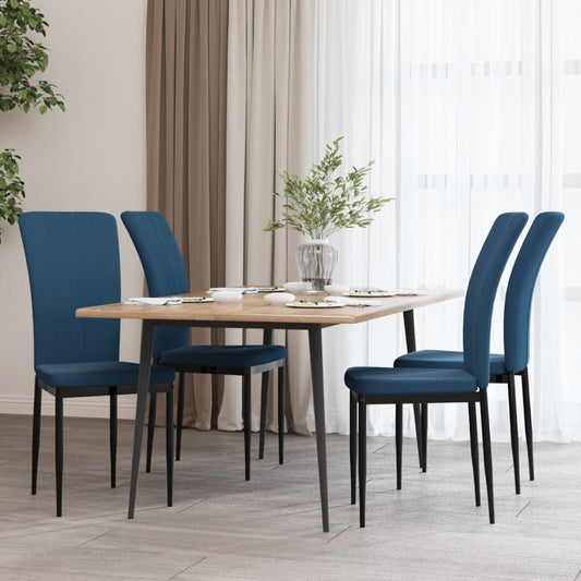 Eetkamerstoelen 4 st fluweel blauw is nu te koop bij PeponiXL, paradijselijk wonen!