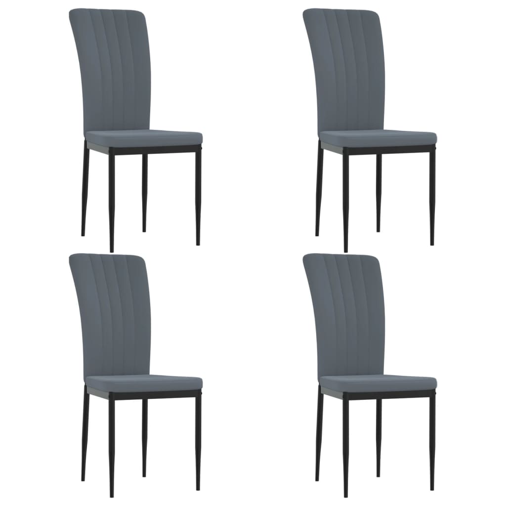 Eetkamerstoelen 4 st fluweel donkergrijs is nu te koop bij PeponiXL, paradijselijk wonen!