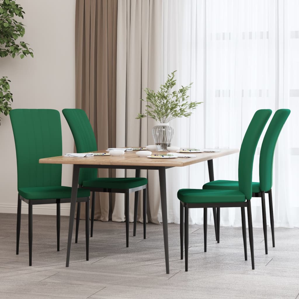 Eetkamerstoelen 4 st fluweel donkergroen is nu te koop bij PeponiXL, paradijselijk wonen!