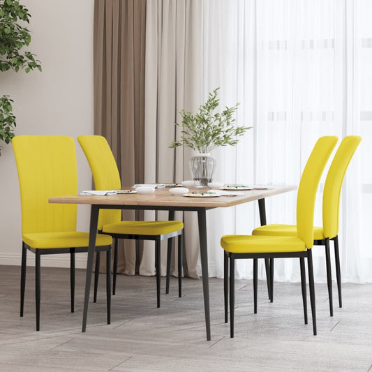 Eetkamerstoelen 4 st fluweel mosterdgeel is nu te koop bij PeponiXL, paradijselijk wonen!