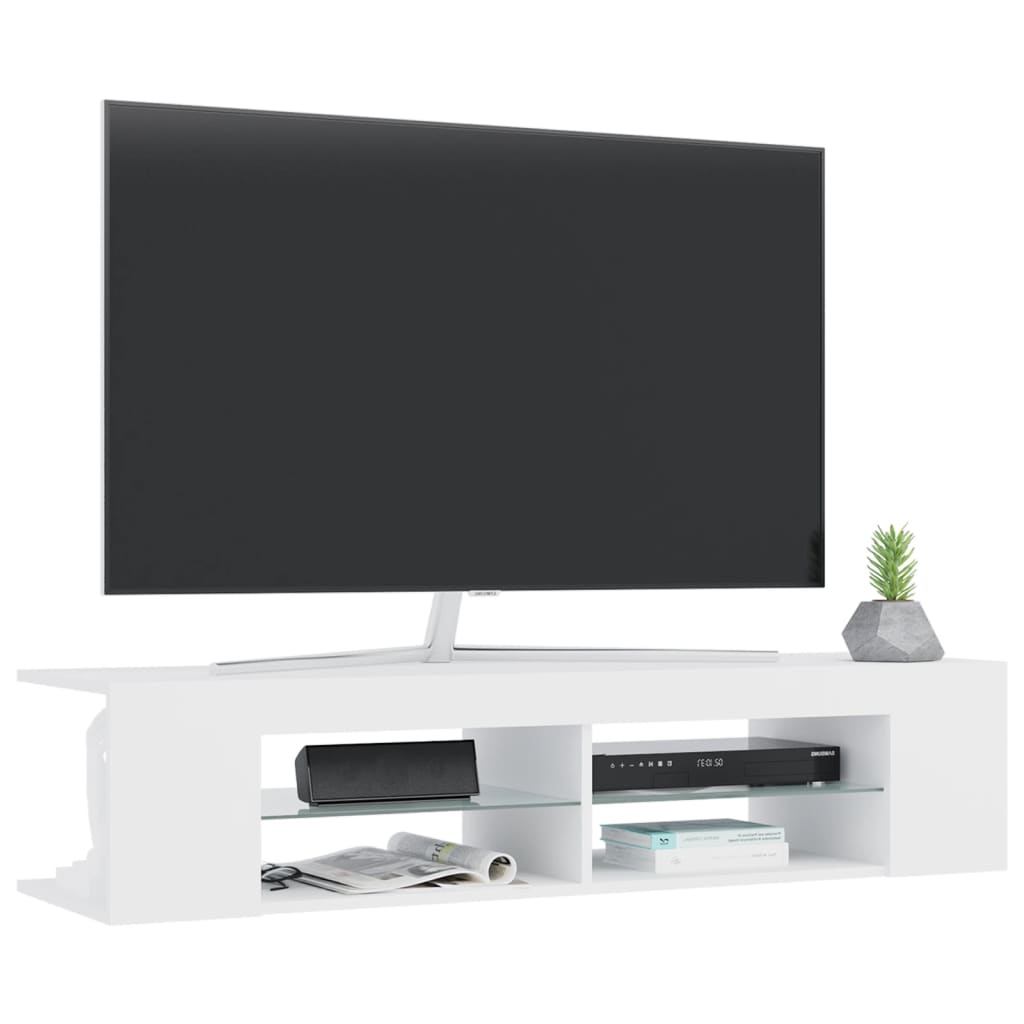 Tv-meubel met LED-verlichting 135x39x30 cm wit is nu te koop bij PeponiXL, paradijselijk wonen!