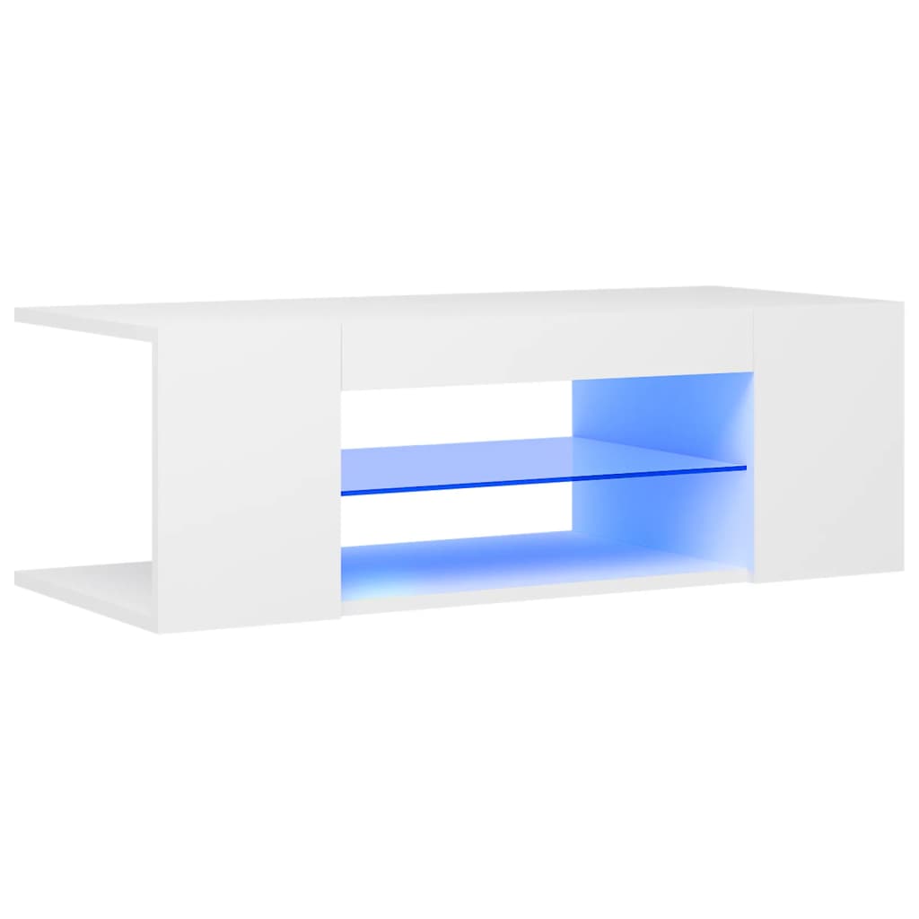 Tv-meubel met LED-verlichting 90x39x30 cm wit is nu te koop bij PeponiXL, paradijselijk wonen!