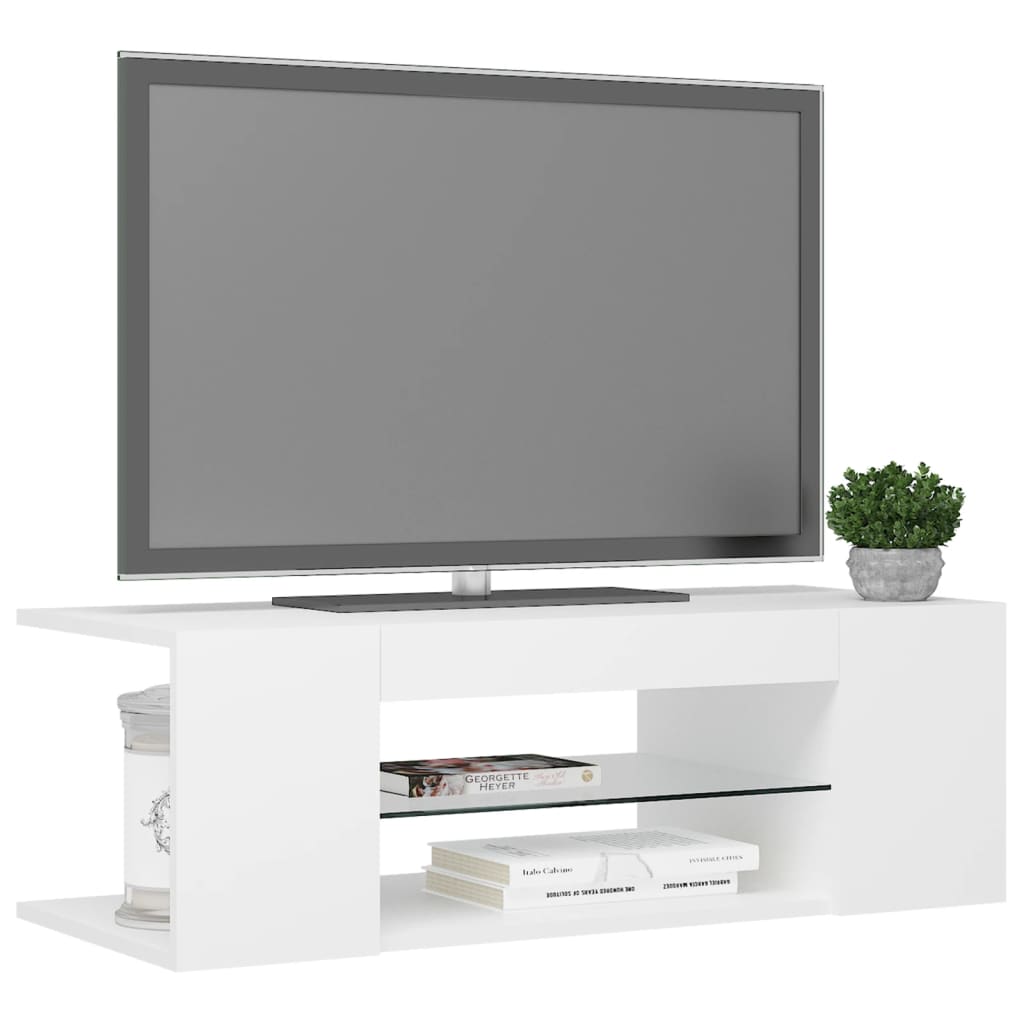 Tv-meubel met LED-verlichting 90x39x30 cm wit is nu te koop bij PeponiXL, paradijselijk wonen!