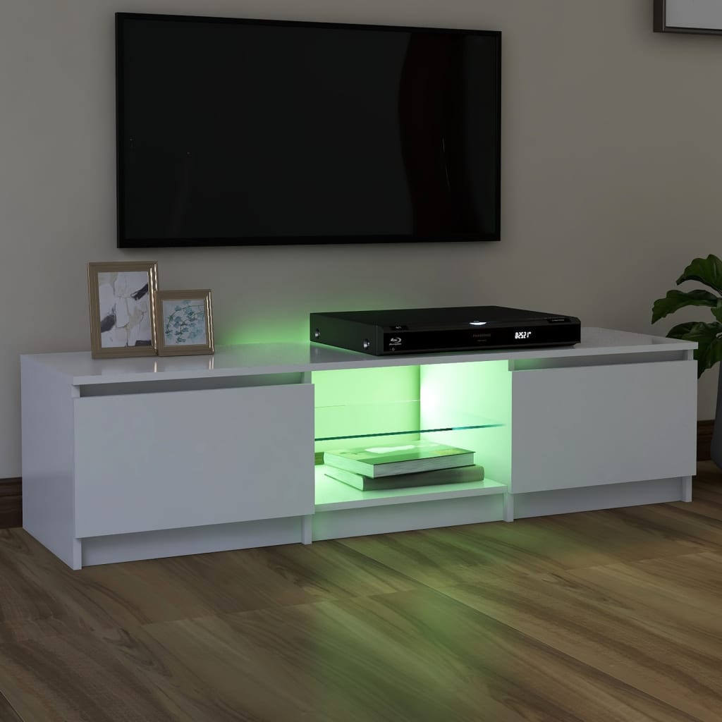 Tv-meubel met LED-verlichting 140x40x36 cm wit is nu te koop bij PeponiXL, paradijselijk wonen!
