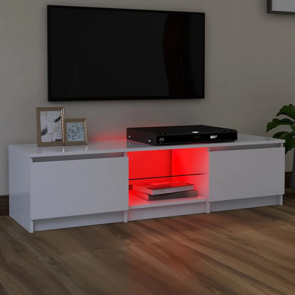 Tv-meubel met LED-verlichting 140x40x36 cm wit is nu te koop bij PeponiXL, paradijselijk wonen!
