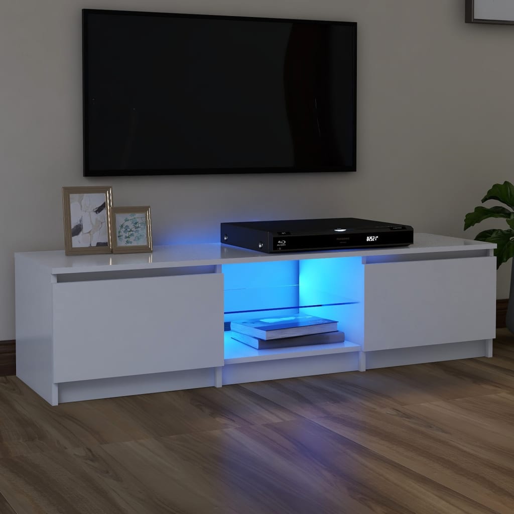 Tv-meubel met LED-verlichting 140x40x36 cm wit is nu te koop bij PeponiXL, paradijselijk wonen!