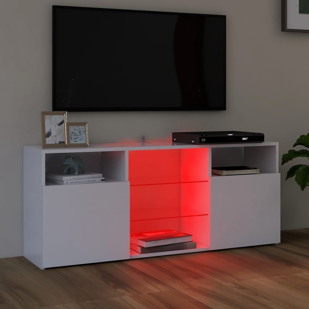 Tv-meubel met LED-verlichting 120x30x50 cm wit is nu te koop bij PeponiXL, paradijselijk wonen!
