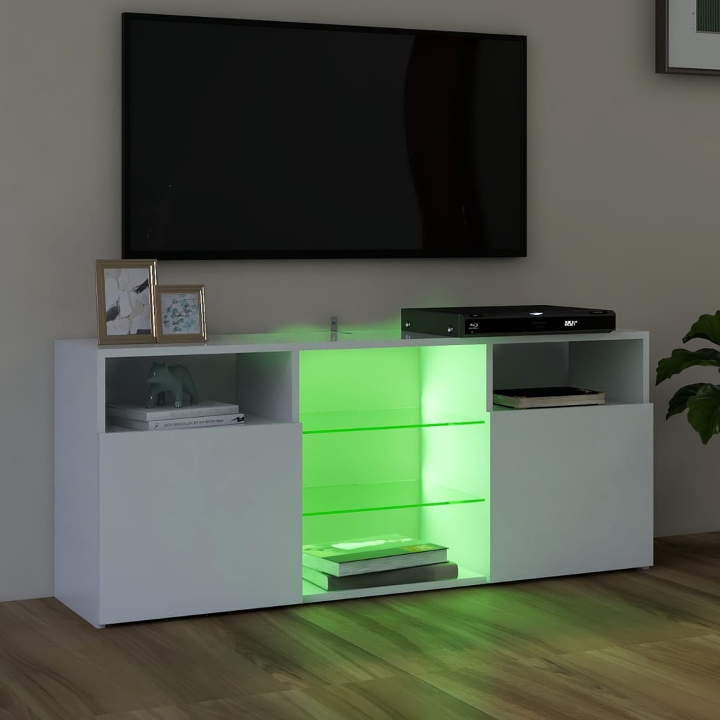 Tv-meubel met LED-verlichting 120x30x50 cm wit is nu te koop bij PeponiXL, paradijselijk wonen!