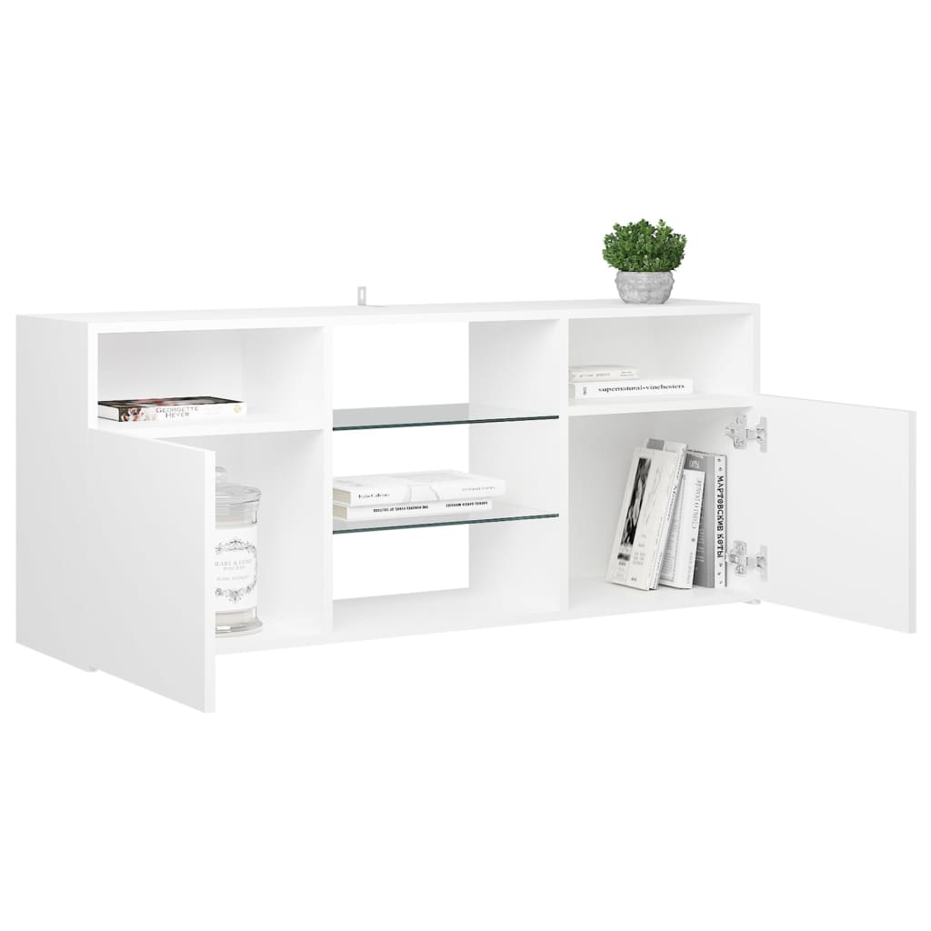 Tv-meubel met LED-verlichting 120x30x50 cm wit is nu te koop bij PeponiXL, paradijselijk wonen!