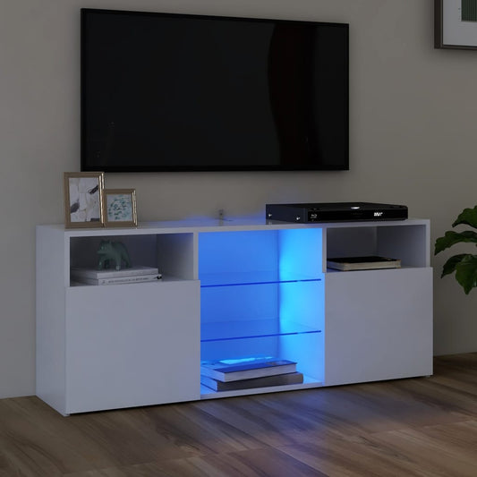 Tv-meubel met LED-verlichting 120x30x50 cm wit is nu te koop bij PeponiXL, paradijselijk wonen!