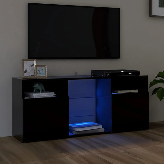 Tv-meubel met LED-verlichting 120x30x50 cm zwart is nu te koop bij PeponiXL, paradijselijk wonen!