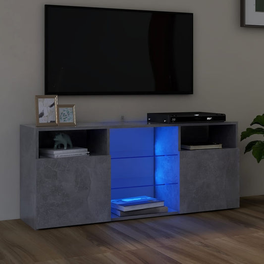 Tv-meubel met LED-verlichting 120x30x50 cm betongrijs is nu te koop bij PeponiXL, paradijselijk wonen!
