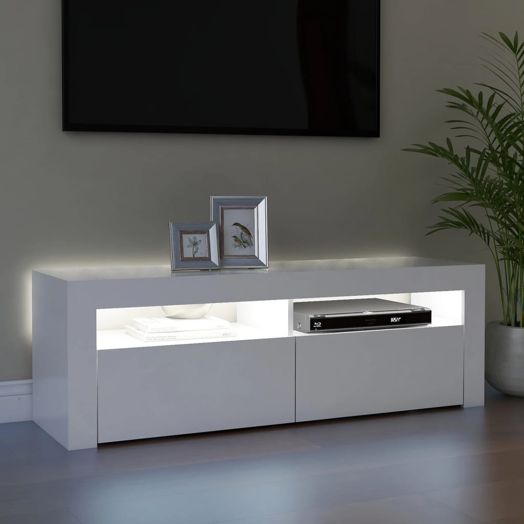 Tv-meubel met LED-verlichting 120x35x40 cm wit is nu te koop bij PeponiXL, paradijselijk wonen!