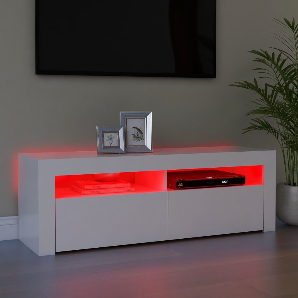 Tv-meubel met LED-verlichting 120x35x40 cm wit is nu te koop bij PeponiXL, paradijselijk wonen!