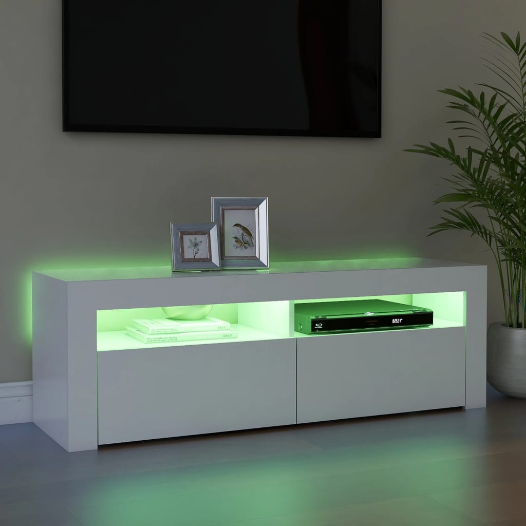 Tv-meubel met LED-verlichting 120x35x40 cm wit is nu te koop bij PeponiXL, paradijselijk wonen!