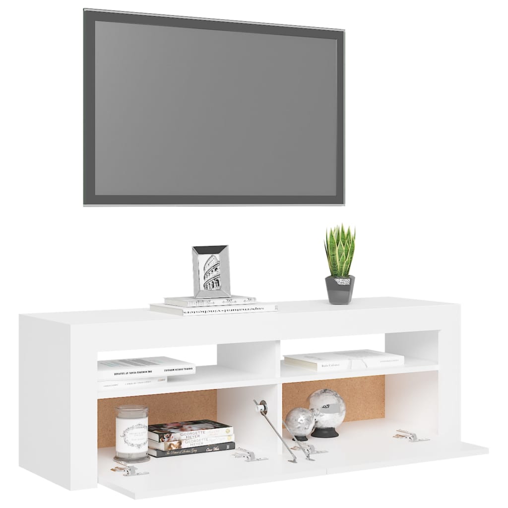 Tv-meubel met LED-verlichting 120x35x40 cm wit is nu te koop bij PeponiXL, paradijselijk wonen!