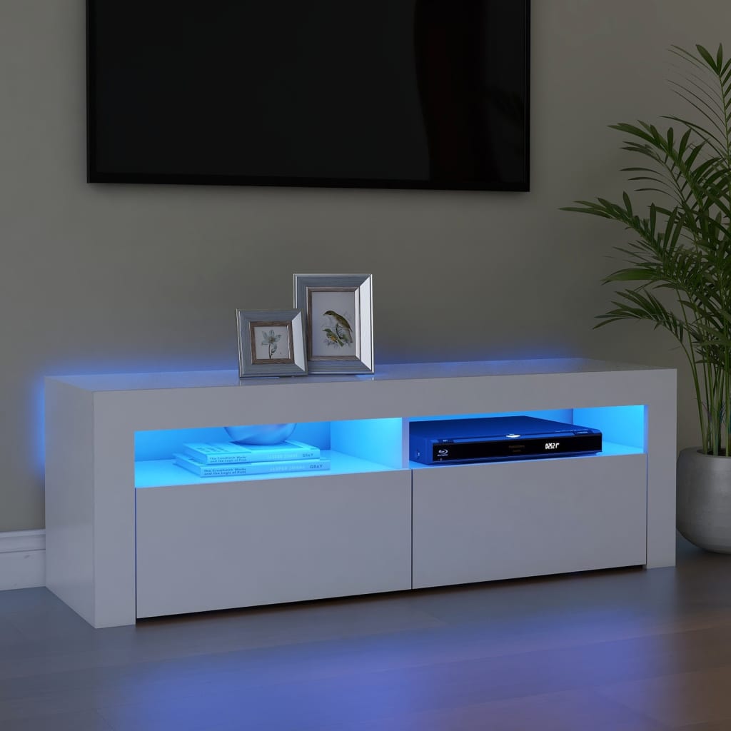 Tv-meubel met LED-verlichting 120x35x40 cm wit is nu te koop bij PeponiXL, paradijselijk wonen!