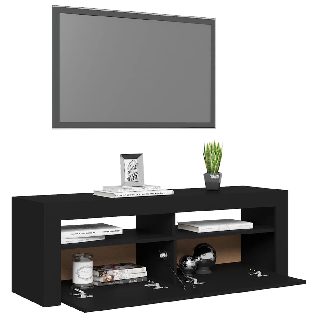 Tv-meubel met LED-verlichting 120x35x40 cm zwart is nu te koop bij PeponiXL, paradijselijk wonen!