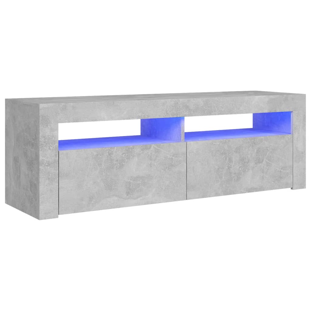 Tv-meubel met LED-verlichting 120x35x40 cm betongrijs is nu te koop bij PeponiXL, paradijselijk wonen!