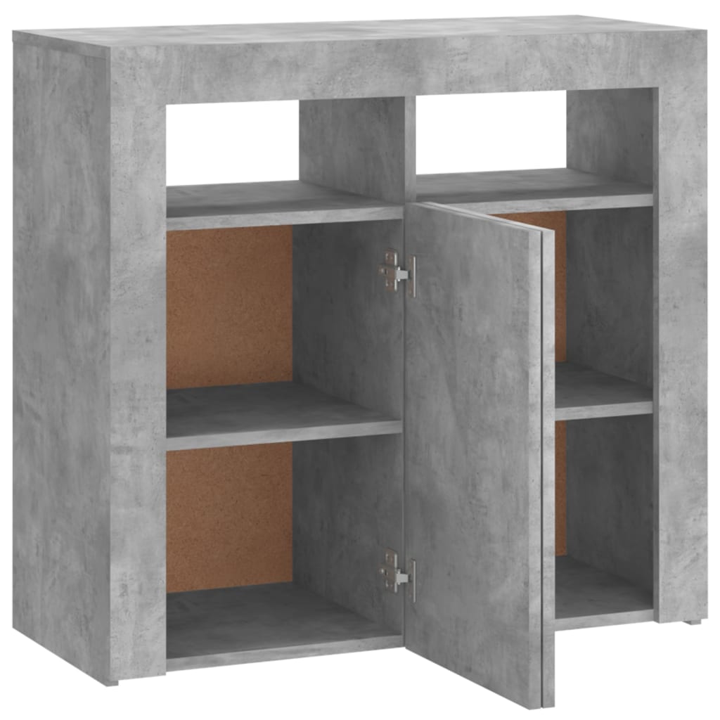 Dressoir met LED-verlichting 80x35x75 cm betongrijs is nu te koop bij PeponiXL, paradijselijk wonen!