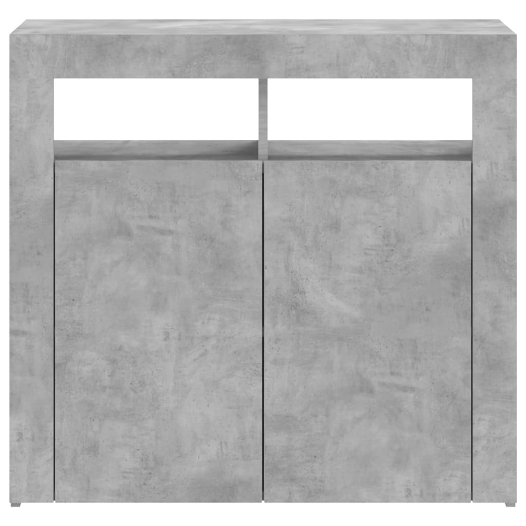Dressoir met LED-verlichting 80x35x75 cm betongrijs is nu te koop bij PeponiXL, paradijselijk wonen!