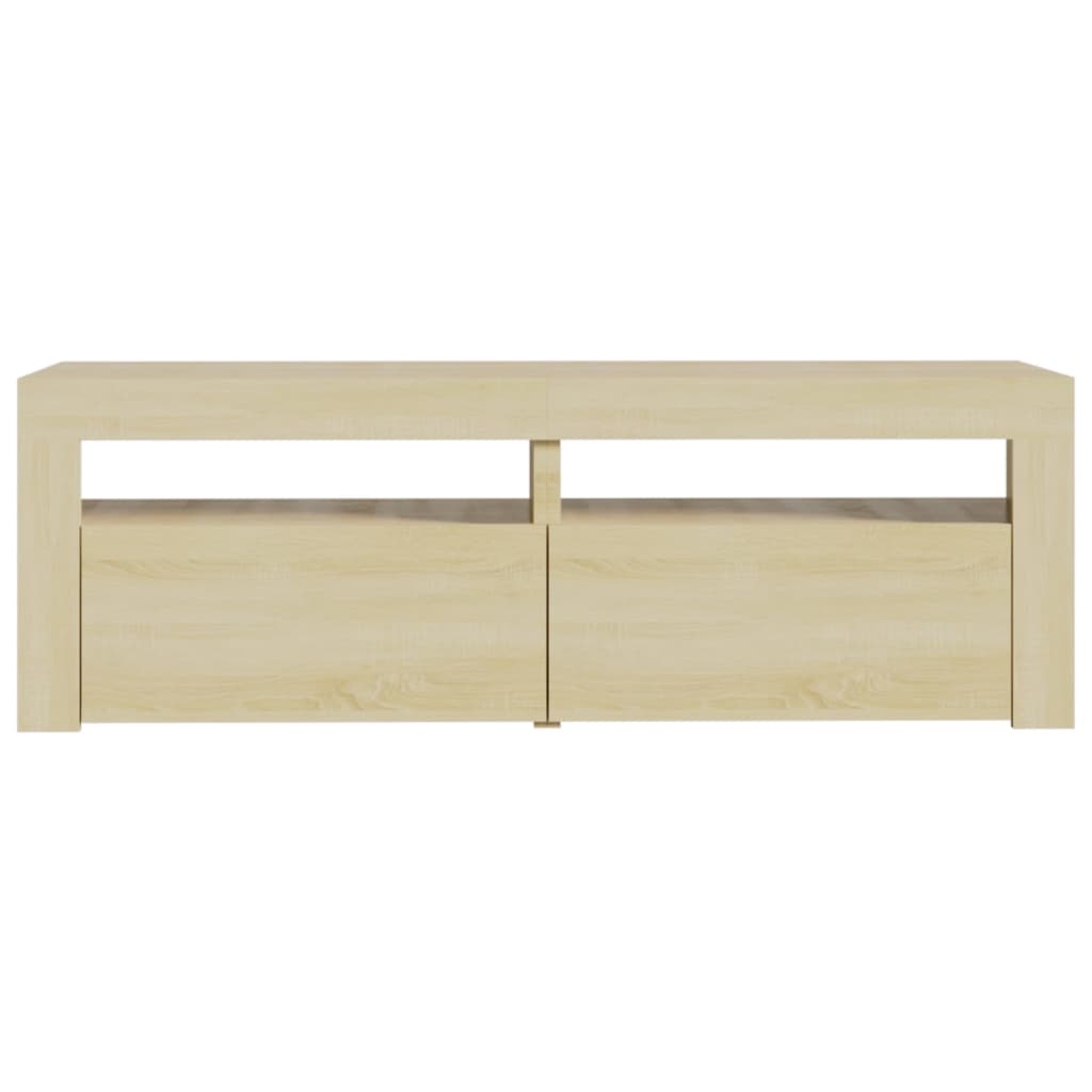 Tv-meubel met LED-verlichting 120x35x40cm sonoma eikenkleurig is nu te koop bij PeponiXL, paradijselijk wonen!