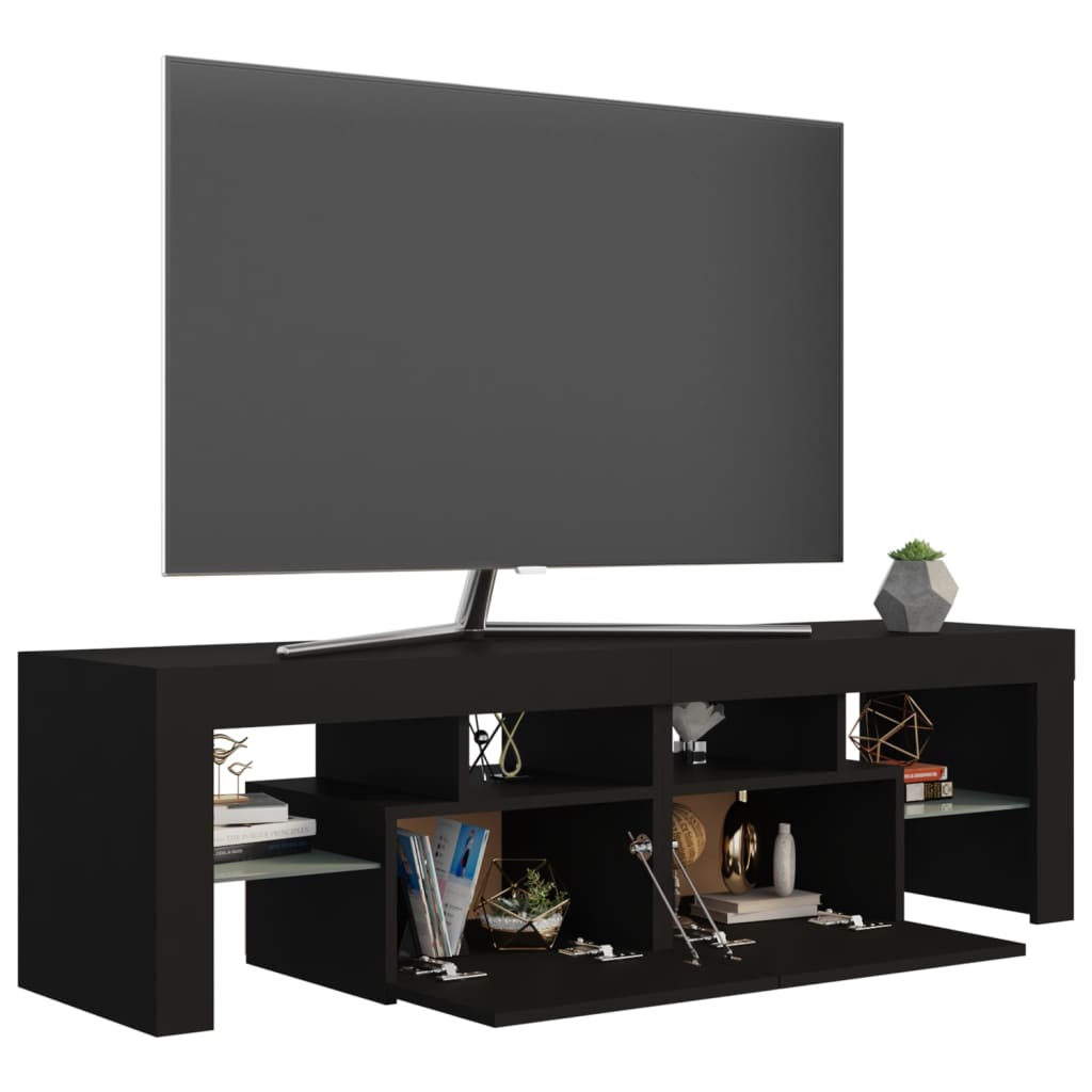 Tv-meubel met LED-verlichting 140x36,5x40 cm zwart is nu te koop bij PeponiXL, paradijselijk wonen!