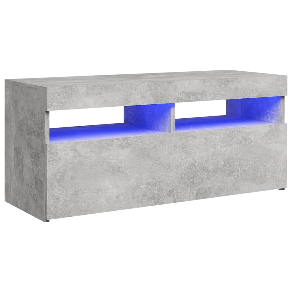 Tv-meubel met LED-verlichting 90x35x40 cm betongrijs is nu te koop bij PeponiXL, paradijselijk wonen!