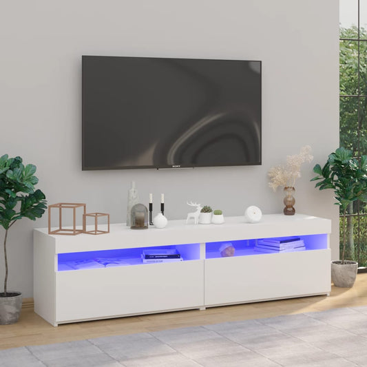 Tv-meubelen 2 st met LED-verlichting 75x35x40 cm wit is nu te koop bij PeponiXL, paradijselijk wonen!