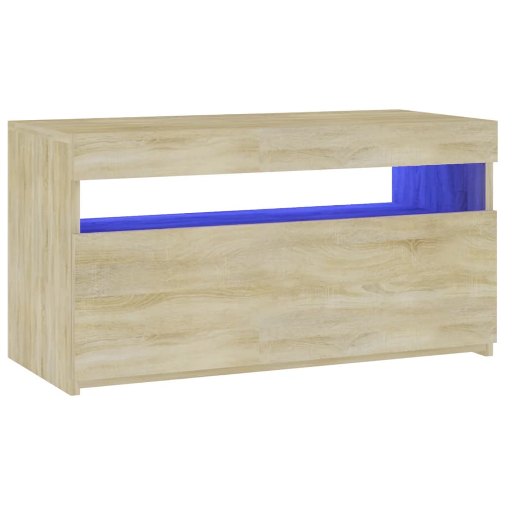 Tv-meubel met LED-verlichting 75x35x40 cm sonoma eikenkleurig is nu te koop bij PeponiXL, paradijselijk wonen!