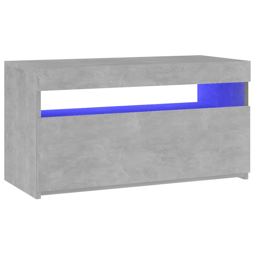 Tv-meubel met LED-verlichting 75x35x40 cm betongrijs is nu te koop bij PeponiXL, paradijselijk wonen!
