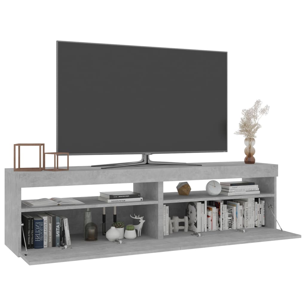 Tv-meubelen 2 st met LED-verlichting 75x35x40 cm betongrijs is nu te koop bij PeponiXL, paradijselijk wonen!