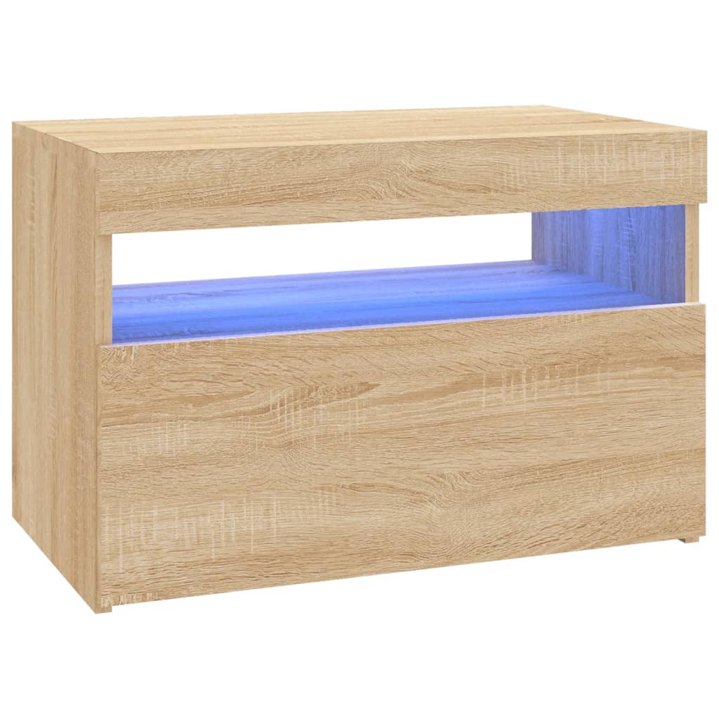 Tv-meubel met LED-verlichting 60x35x40 cm sonoma eikenkleurig is nu te koop bij PeponiXL, paradijselijk wonen!