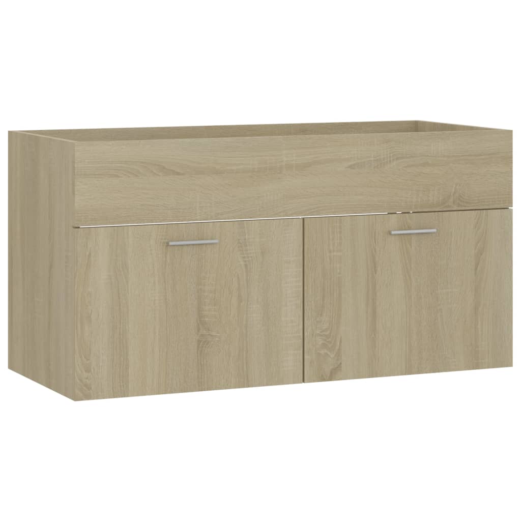 Wastafelkast 90x38,5x46 cm bewerkt hout sonoma eikenkleurig is nu te koop bij PeponiXL, paradijselijk wonen!