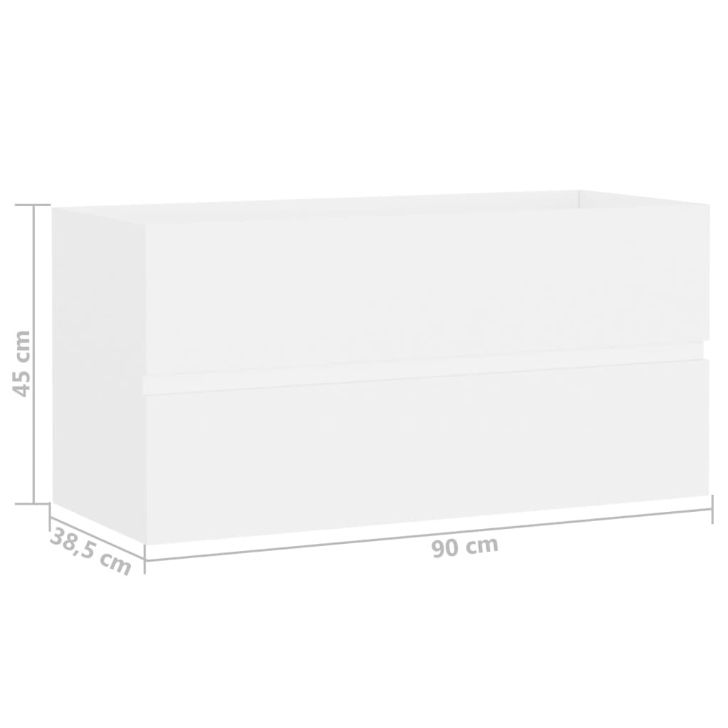 Wastafelkast 90x38,5x45 cm bewerkt hout wit is nu te koop bij PeponiXL, paradijselijk wonen!