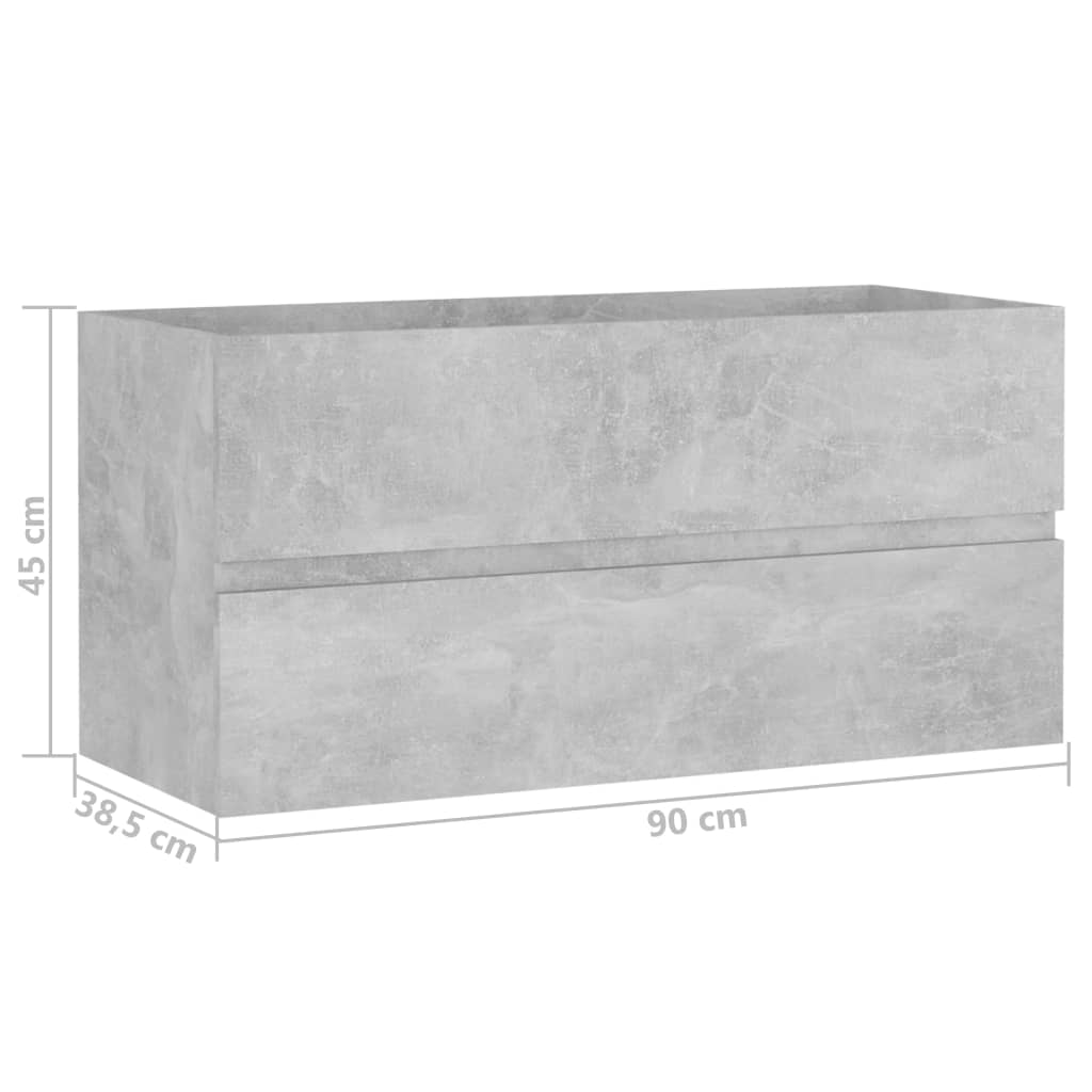 804759 vidaXL Wastafelkast 90x38,5x45 cm betongrijs is nu te koop bij PeponiXL, paradijselijk wonen!